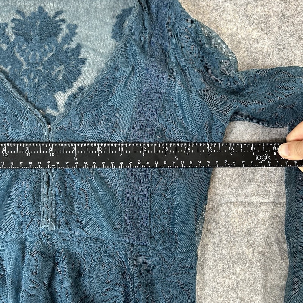 Free People Reign Over Me Lace Dress Teal sz 6 ASO Elena Gilbert Vampire Diaries - Picture 7 of 11